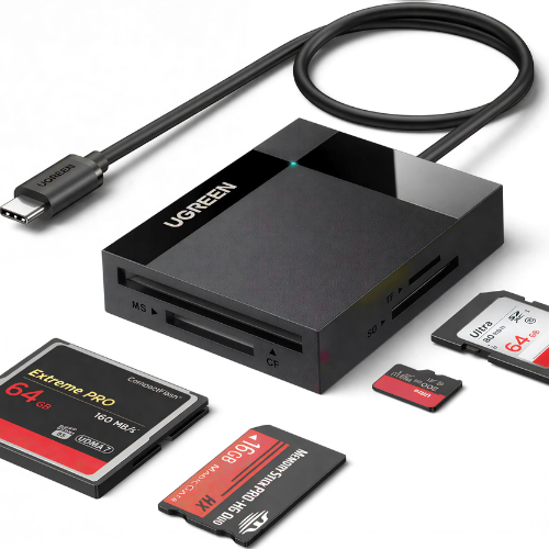 UGREEN USB-C 4-in-1 Card Reader – SD/Micro SD/TF/MS/CF, Compatible with iPhone 16/15 Pro Max, MacBook Air, iPad, Galaxy S24