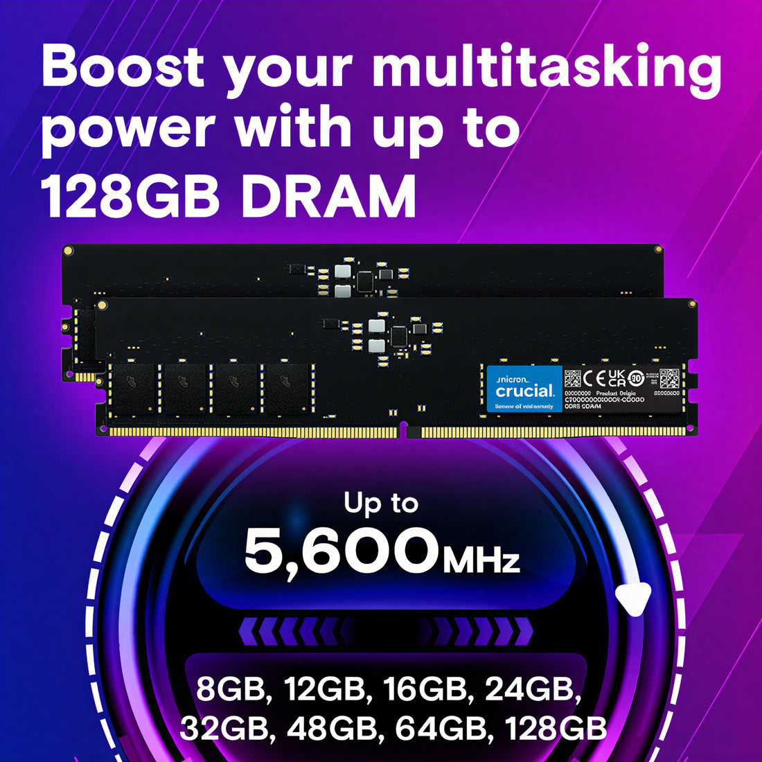Crucial 32GB DDR5-4800 UDIMM CL41 Desktop RAM